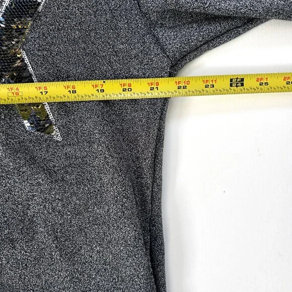 PINK Victoria’s Secret Bling Sequin Campus Collar Sweatshirt Rainbow Sleeve L - Picture 6 of 10